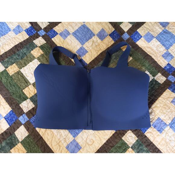 Victoria's Secret VSX Front Zip Sports Bra Size 36DDD Turquoise Blue NWT - Picture 3 of 9